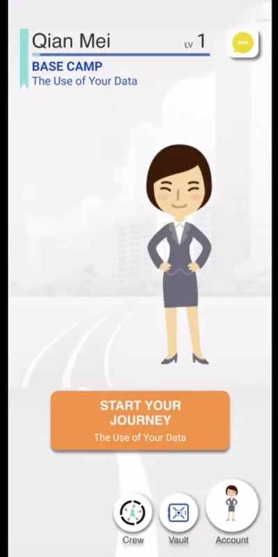 CCL leadership app onboarding screen with avatar and module entry point